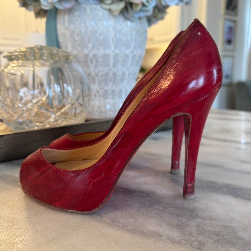 Christian Louboutin Red Leather Stiletto Heels